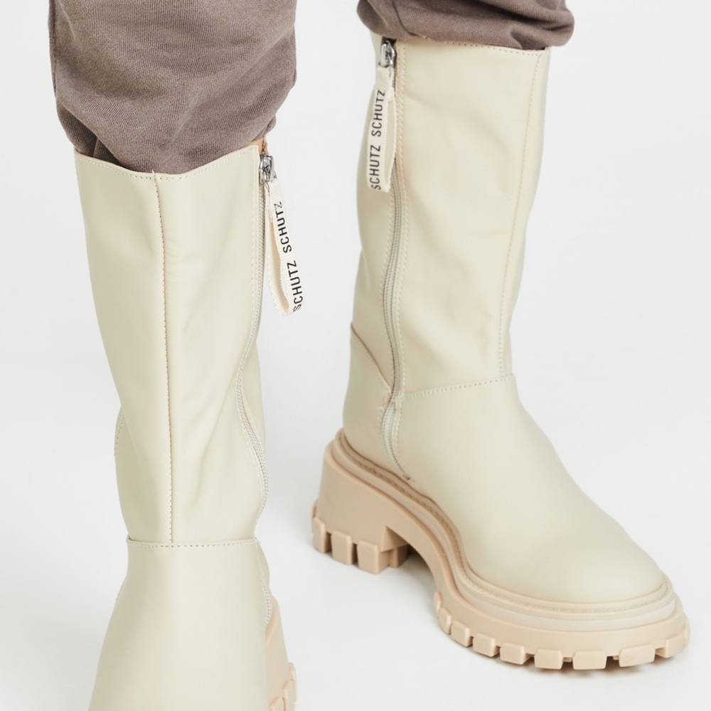 SCHUTZ Women's Juany Boots size 8.5 off-white